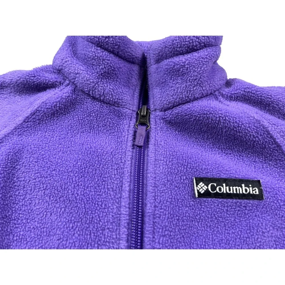 Columbia Youth XS Fleece Jacket Purple Full‎ Zip Lightweight Kids Coat